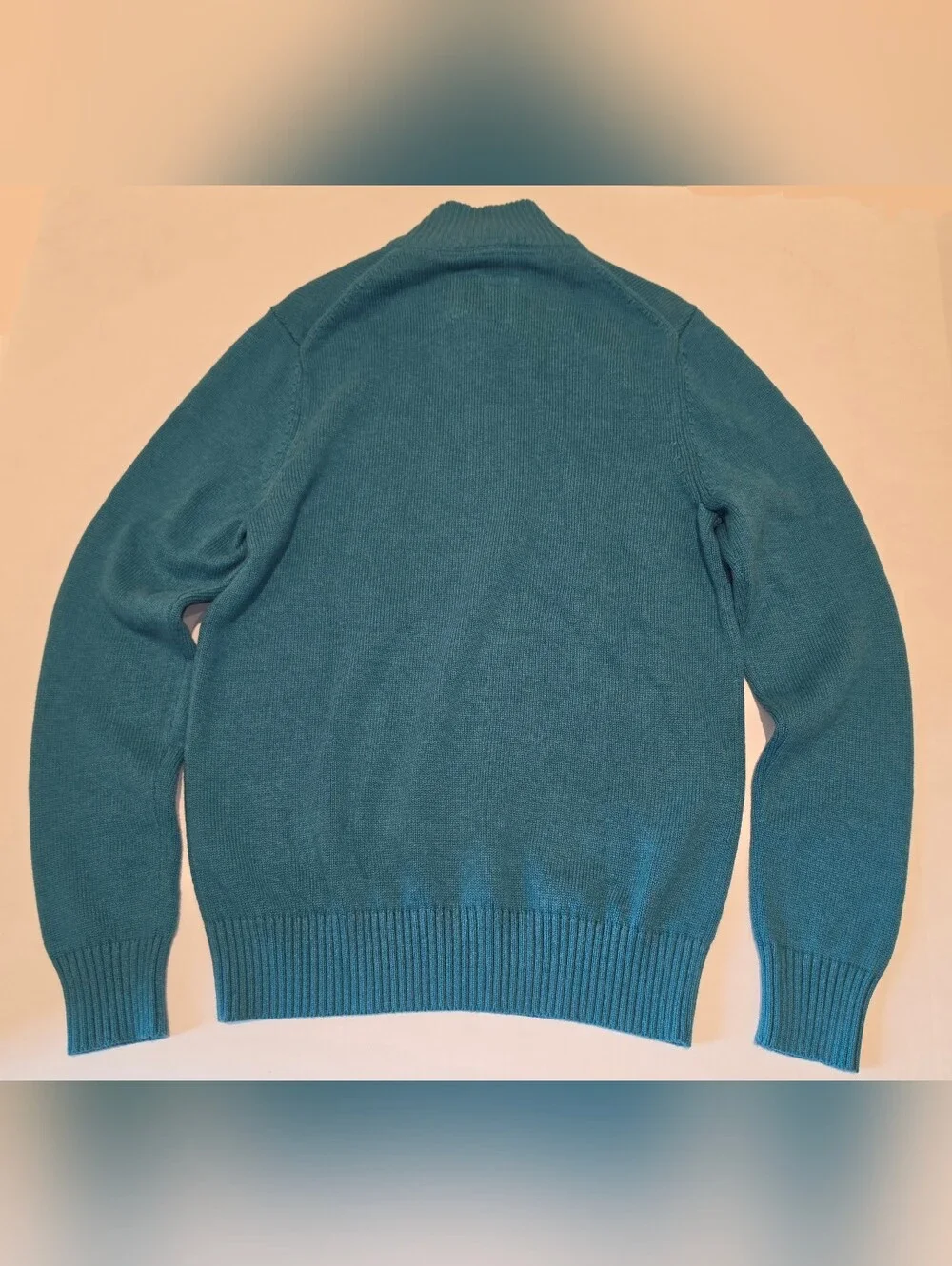 St. John's Bay Men's Half-Zip Mock Neck Sweater- Teal- Sz S